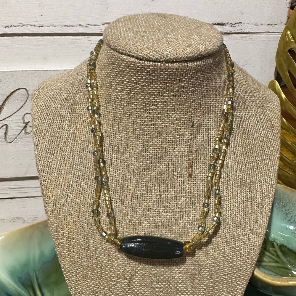 14” Glass Lampwork Bead Handcrafted Necklace
